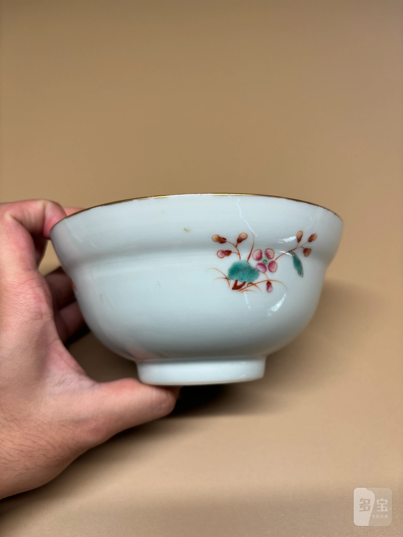 清宣统 粉彩花卉纹盖碗 - 图4